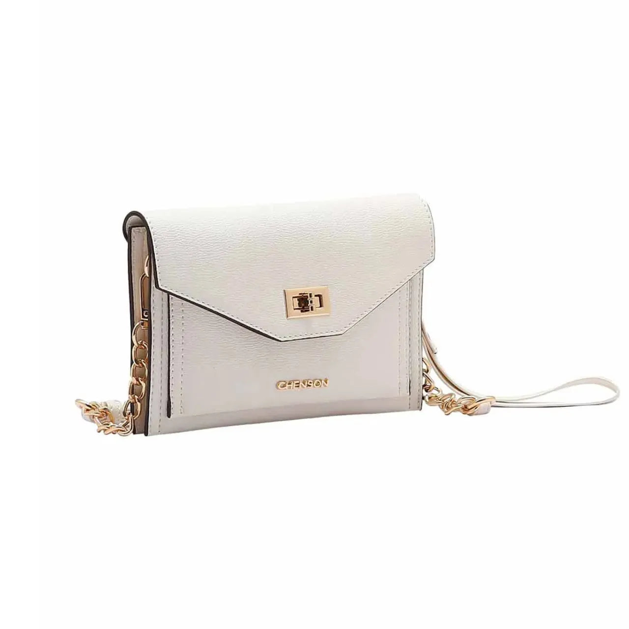 Bolsa Feminina Chenson Off White Croco Mão Transversal