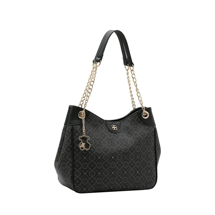 Bolsa Feminina Chenson Preta Alça Corrente Ursinho