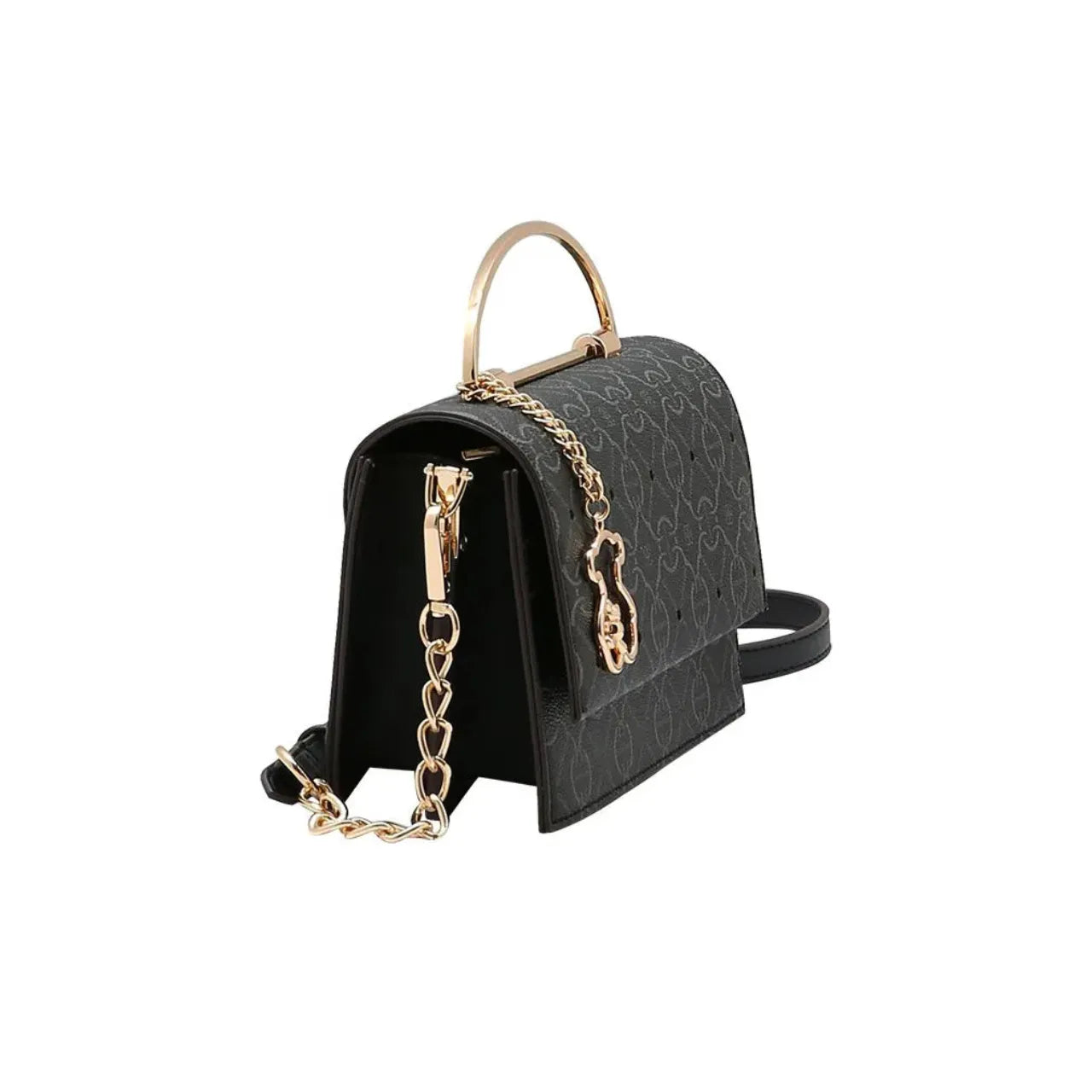 Bolsa Feminina Chenson Preta Estruturada Alça Corrente