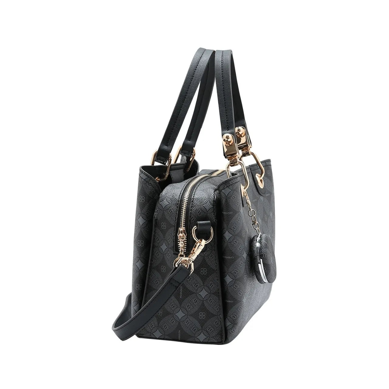 Bolsa Feminina Chenson Preta Monograma Mão Transversal