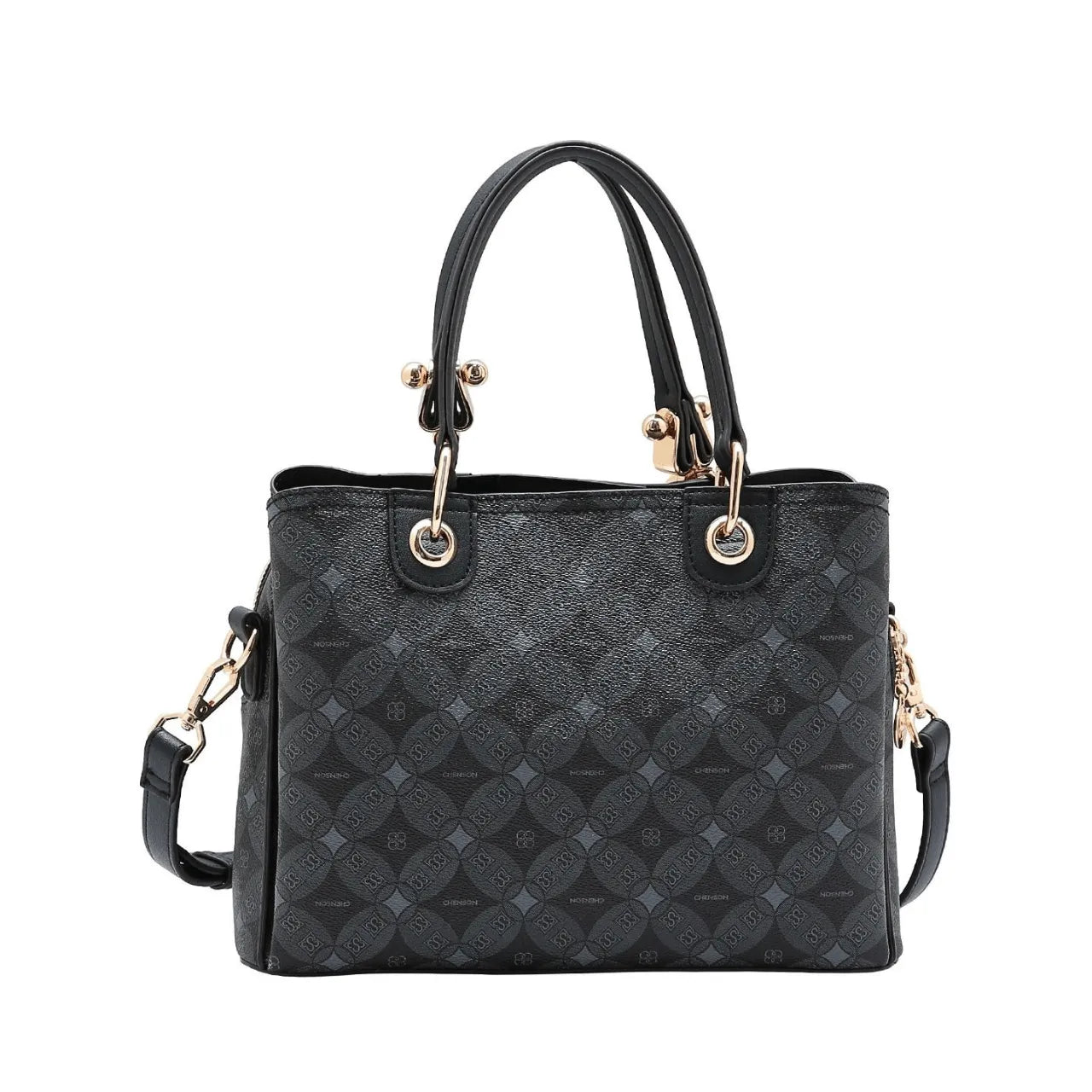 Bolsa Feminina Chenson Preta Monograma Mão Transversal