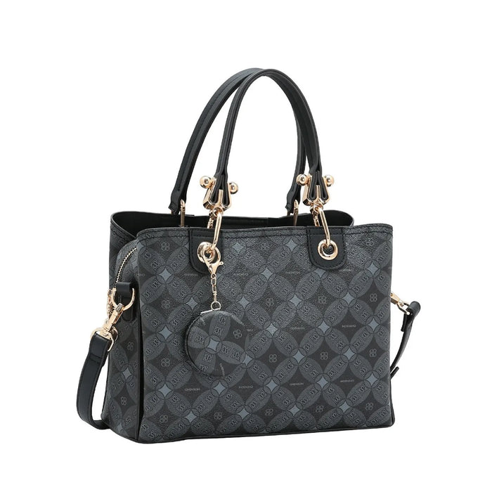 Bolsa Feminina Chenson Preta Monograma Mão Transversal