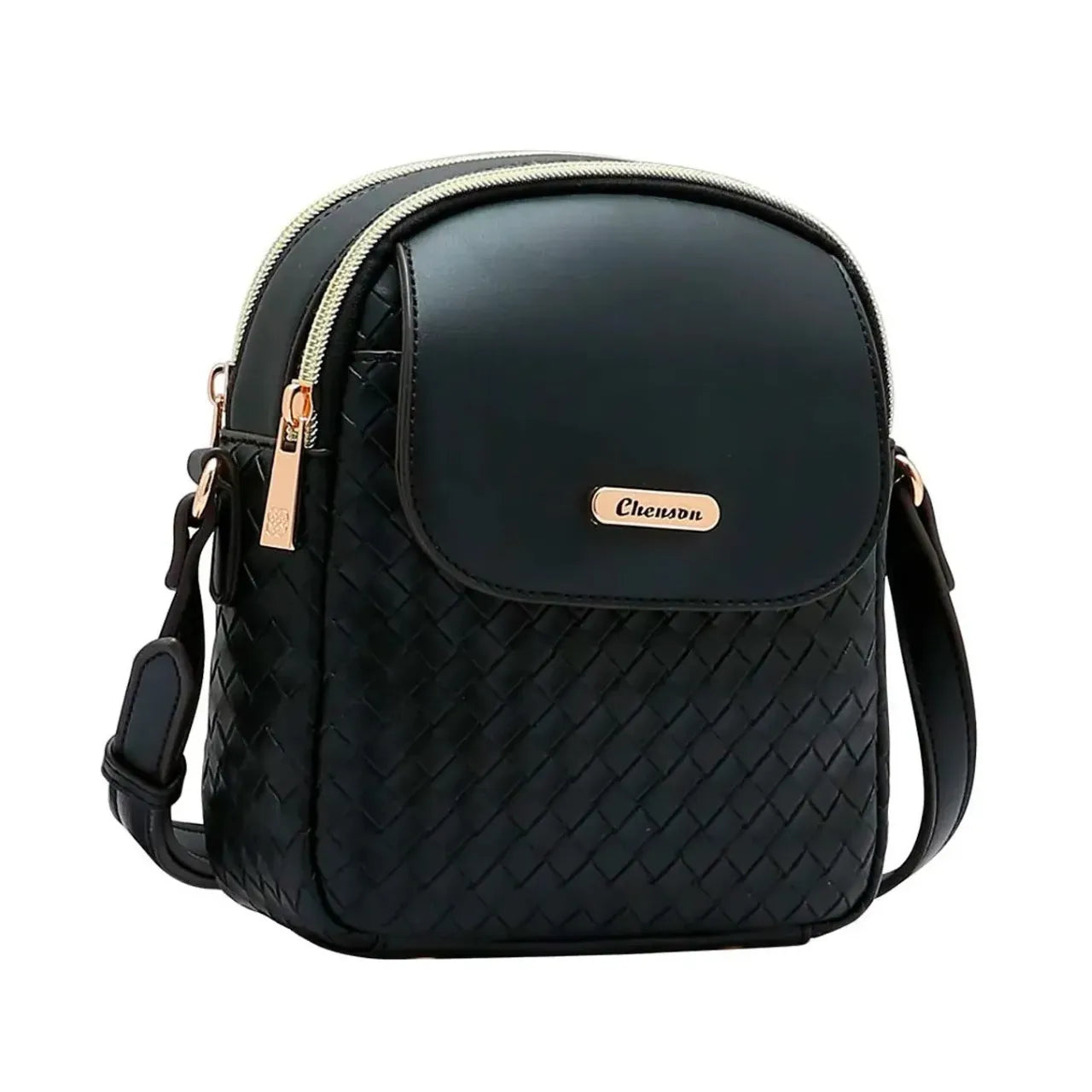 Bolsa Feminina Chenson Preta Transversal Compacta