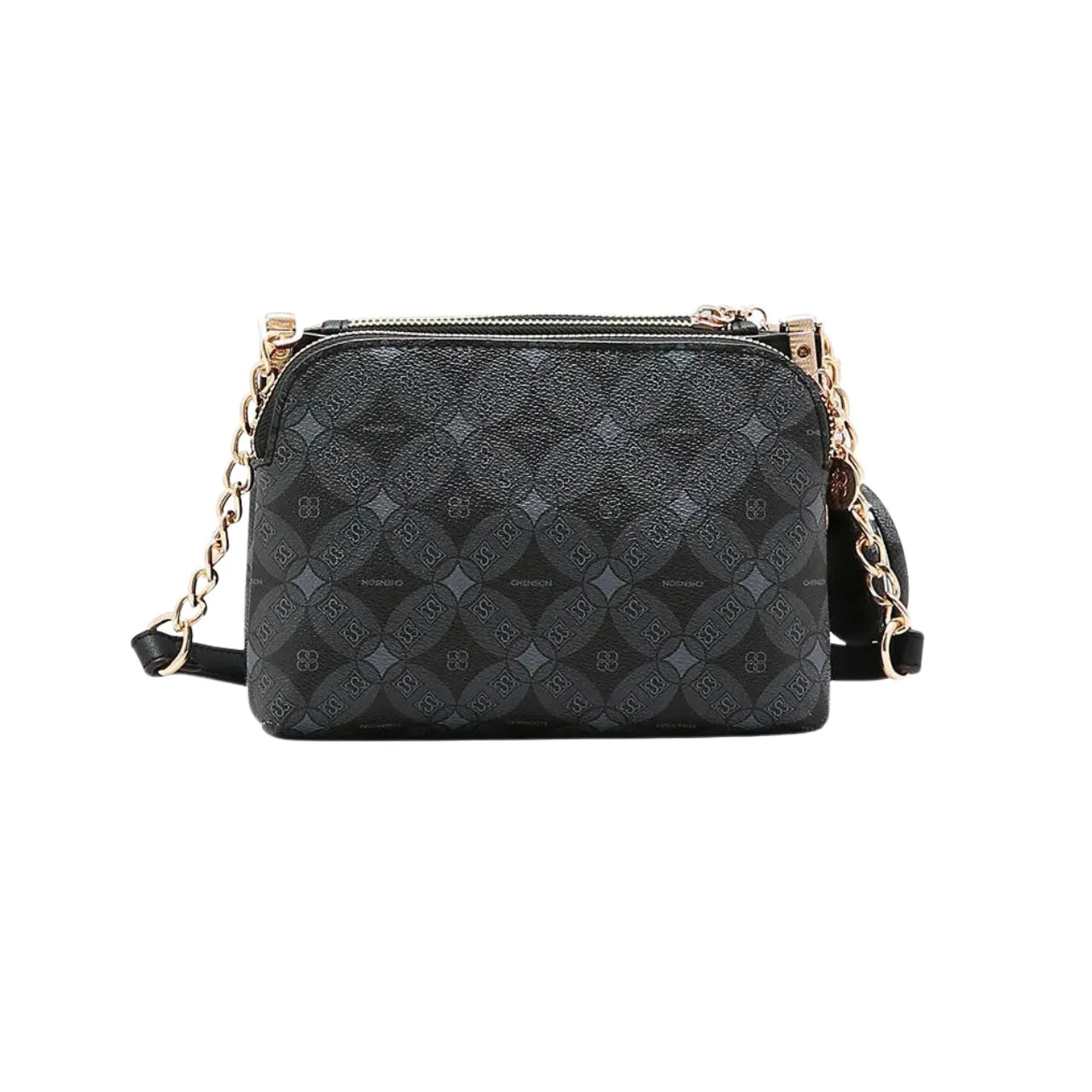 Bolsa Feminina Chenson Preta Transversal Monograma