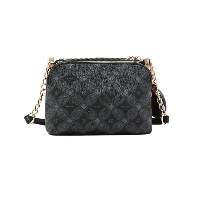 Bolsa Feminina Chenson Preta Transversal Monograma