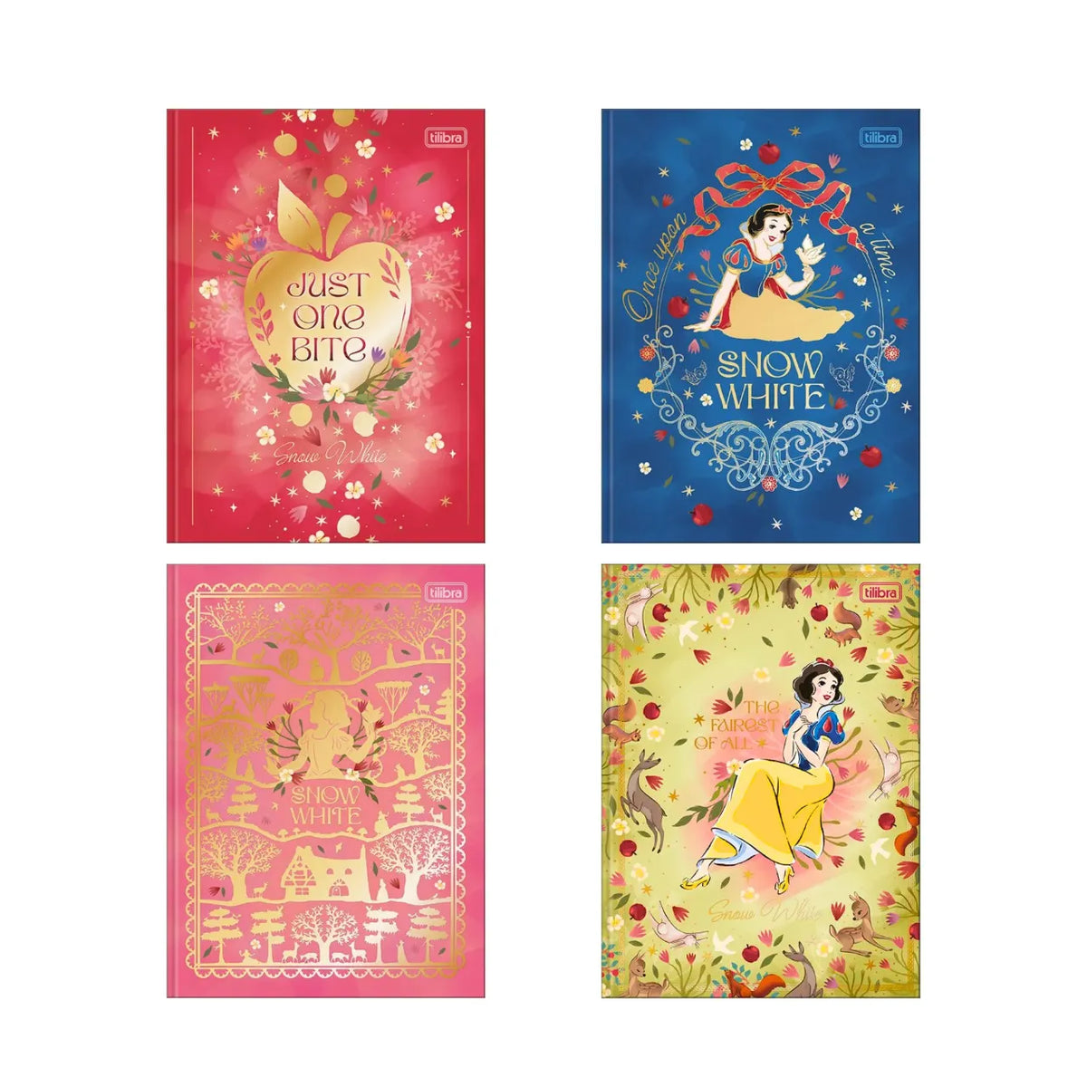 Caderno Colegial Brochura 80 Folhas Tilibra Branca de Neve Vermelho
