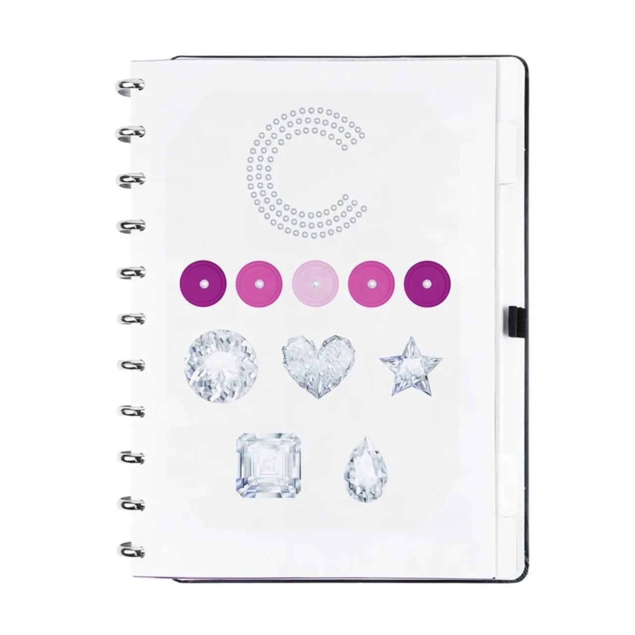 Caderno Inteligente Médio By Swarovski Cristais Monogram Black