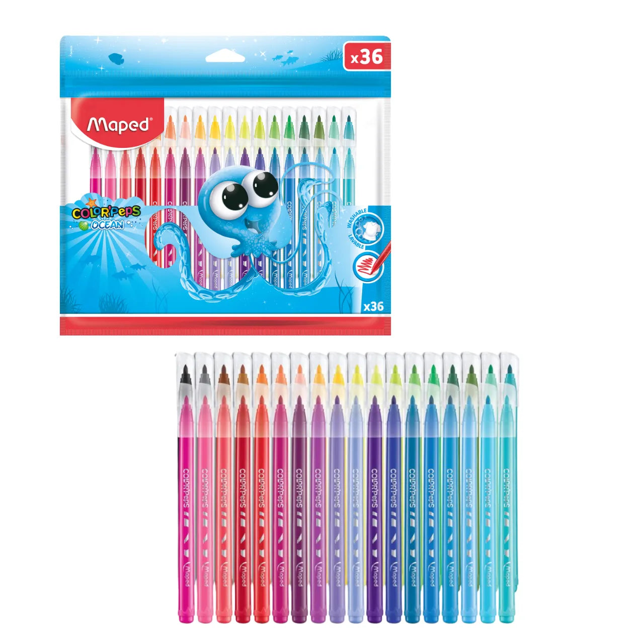 Caneta Hidrográfica 36 Cores Maped ColorPeps Ocean