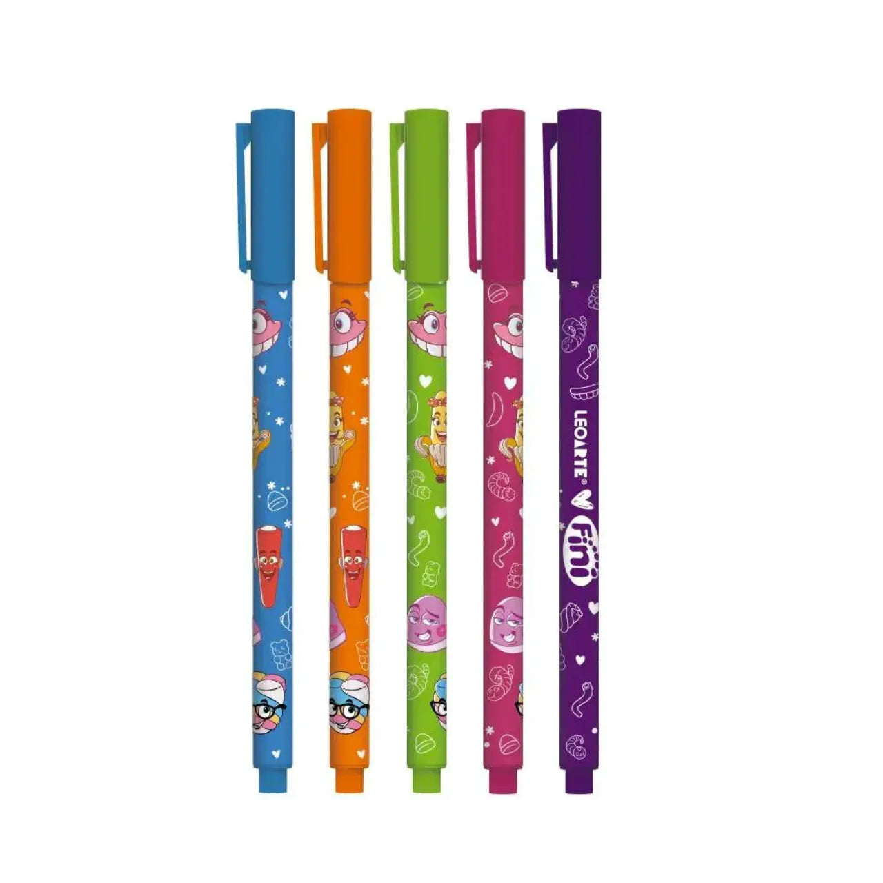 Caneta em Gel 0.6mm 5 Cores Fini Corpo Estampado Leo&Leo