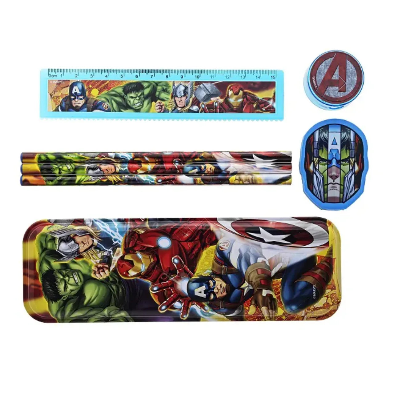 Kit Escolar Infantil Avengers 7 Itens Marvel Molin
