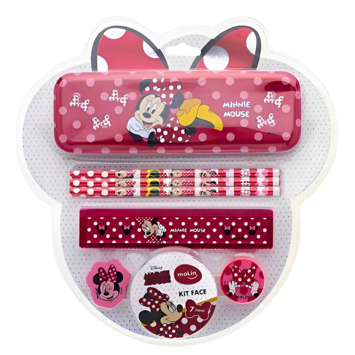 Kit Escolar Infantil Minnie 7 Itens Disney Molin