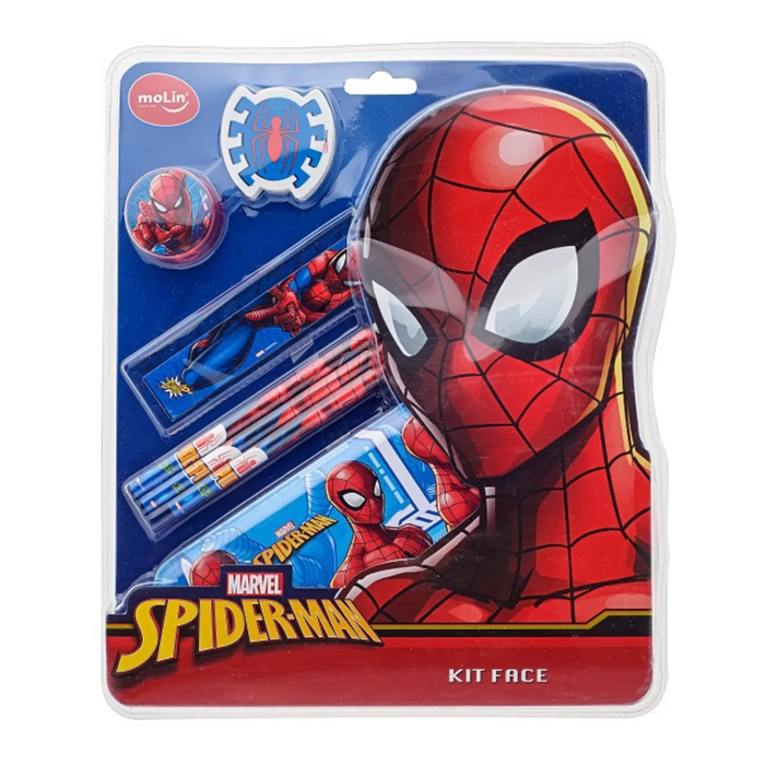 Kit Escolar Infantil Spider Man 7 Itens Marvel Molin