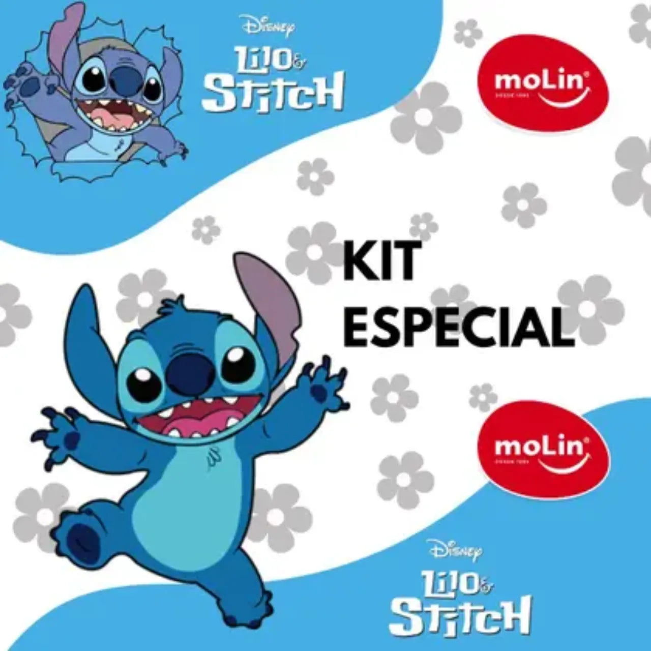 Kit Especial Stitch com 7 Itens Lilo e Stitch Disney Molin