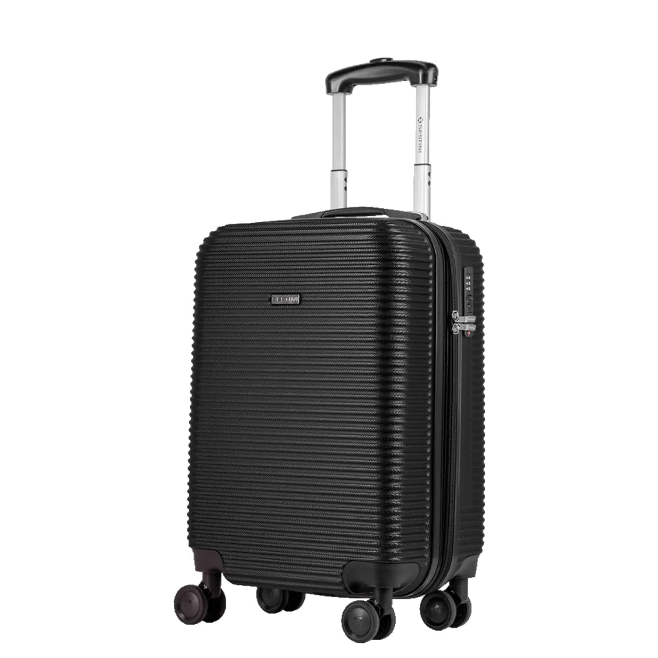 Mala de Bordo 10kg Sestini 4 All ABS com Cadeado TSA Rodas 360° Preta