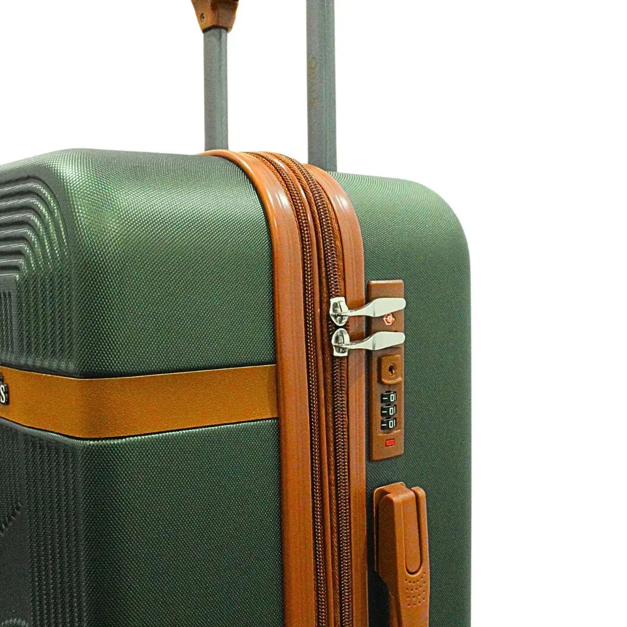 Mala de Viagem 23kg Média ABS Qualis Rodas 360° Verde Escuro