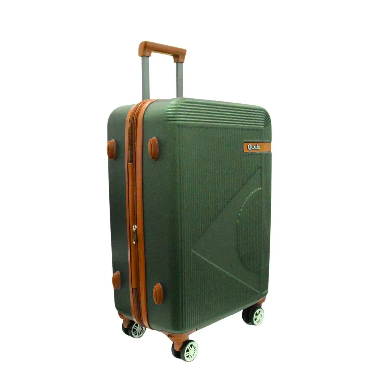 Mala de Viagem 23kg Média ABS Qualis Rodas 360° Verde Escuro