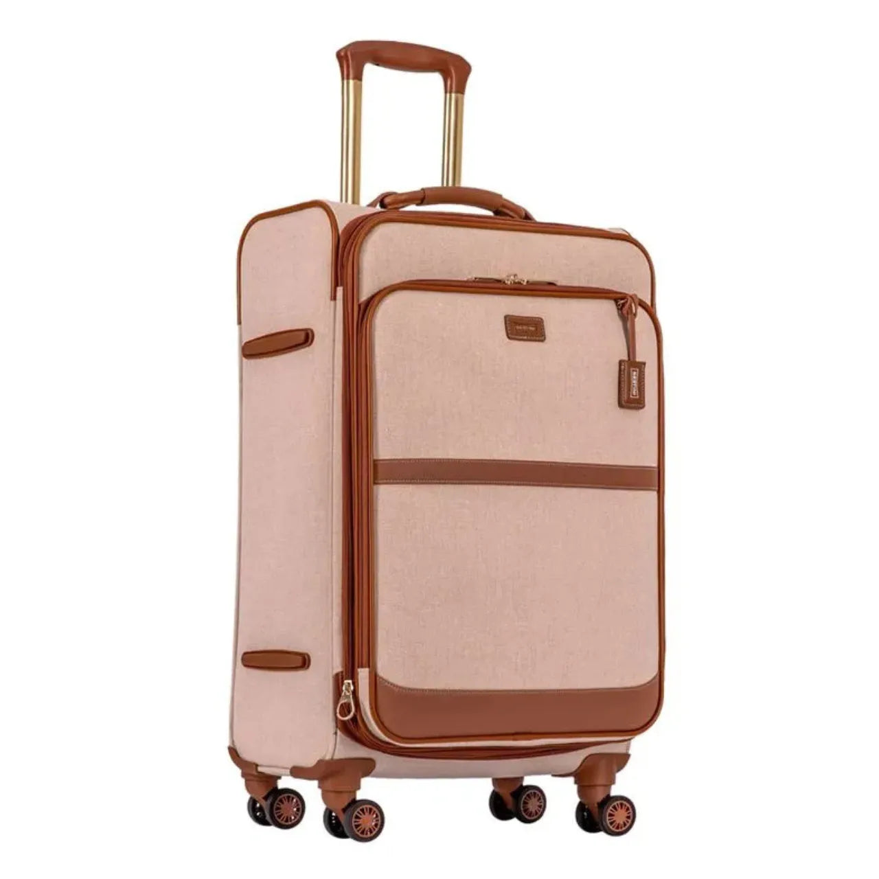 Mala de Viagem 23kg Média Tecido Sestini Royale Rodas 360° Bege