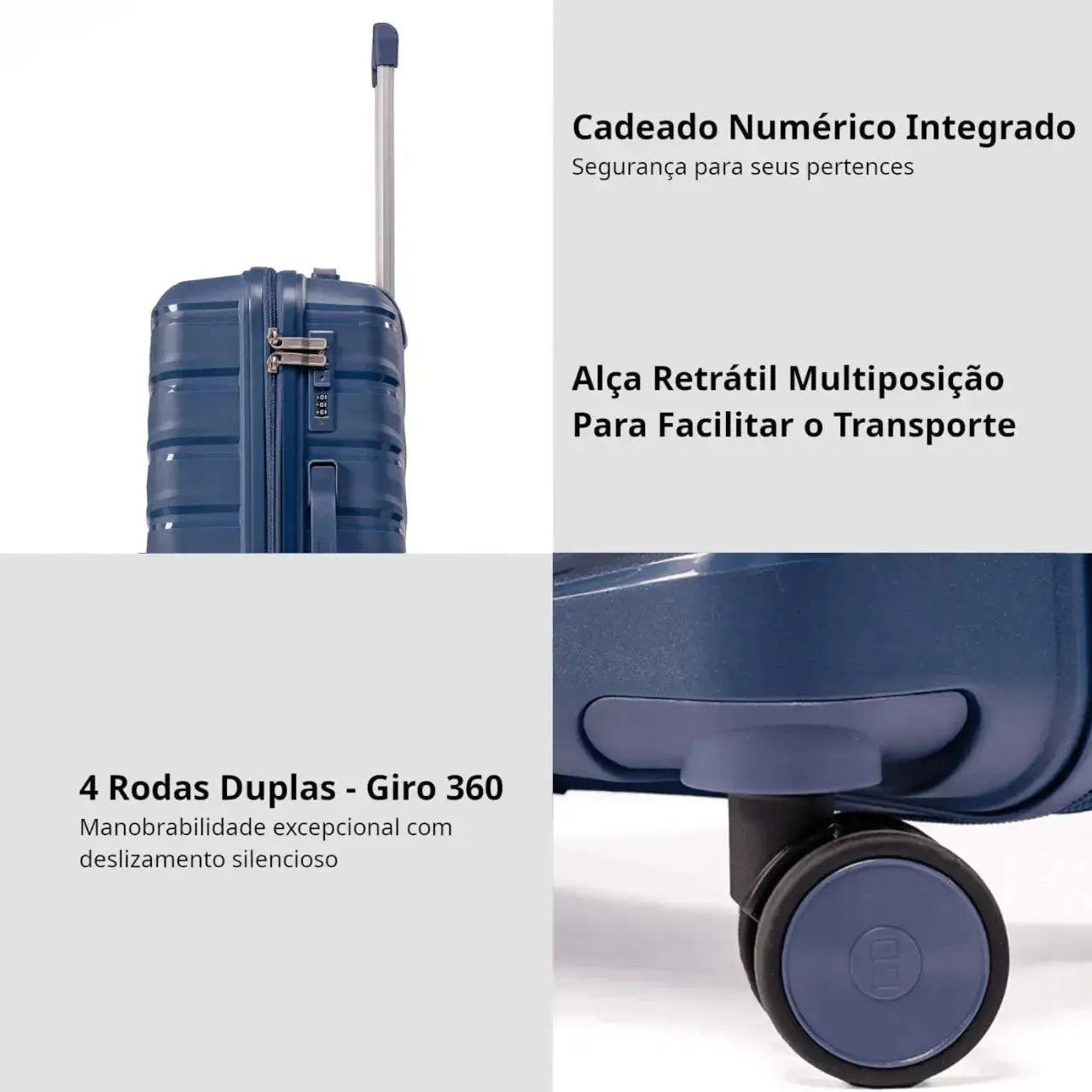 Mala de Viagem 23kg Polipropileno Polo King Azul