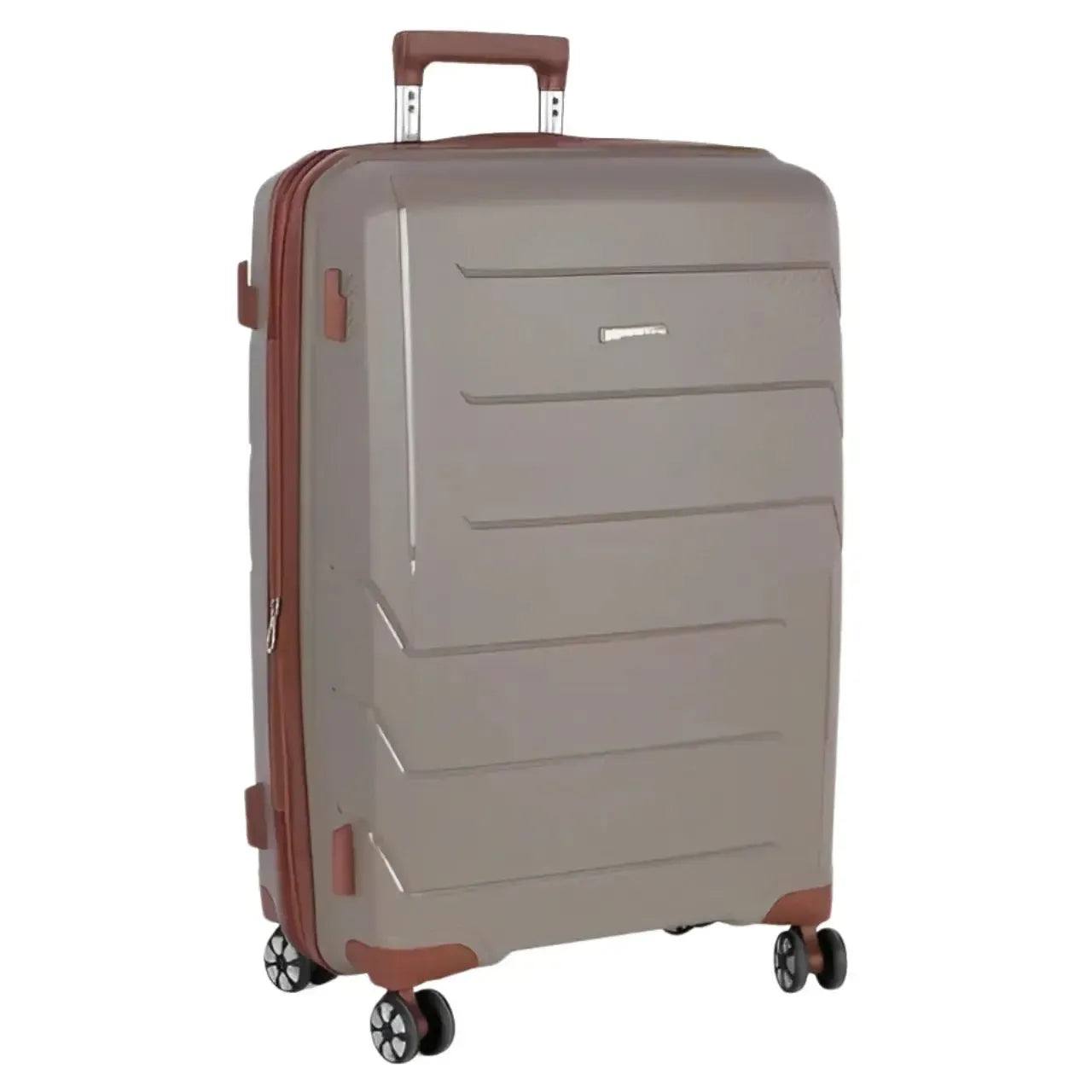 Mala de Viagem Grande 32kg Champanhe Polo King Polipropileno Rodas 360°