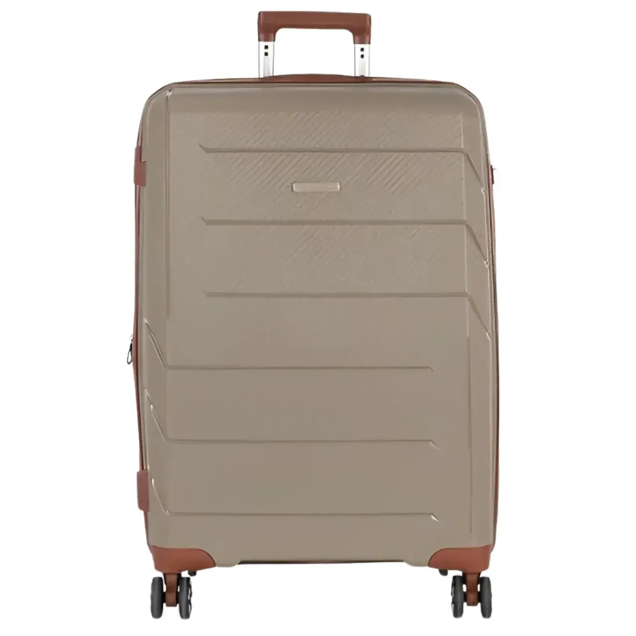 Mala de Viagem Grande 32kg Champanhe Polo King Polipropileno Rodas 360°