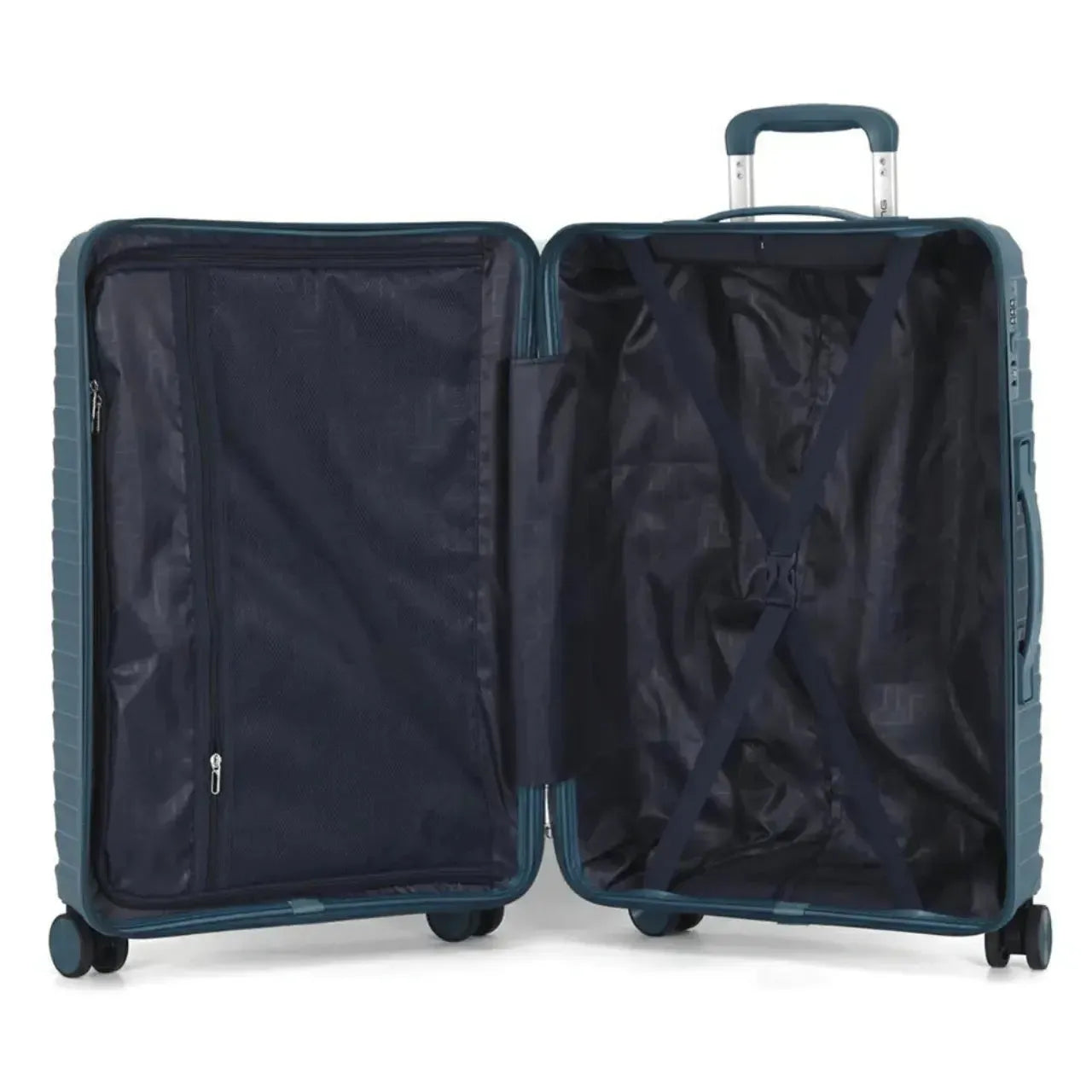 Mala de Viagem Grande 32kg Polo King Polipropileno Azul Rodas 360°