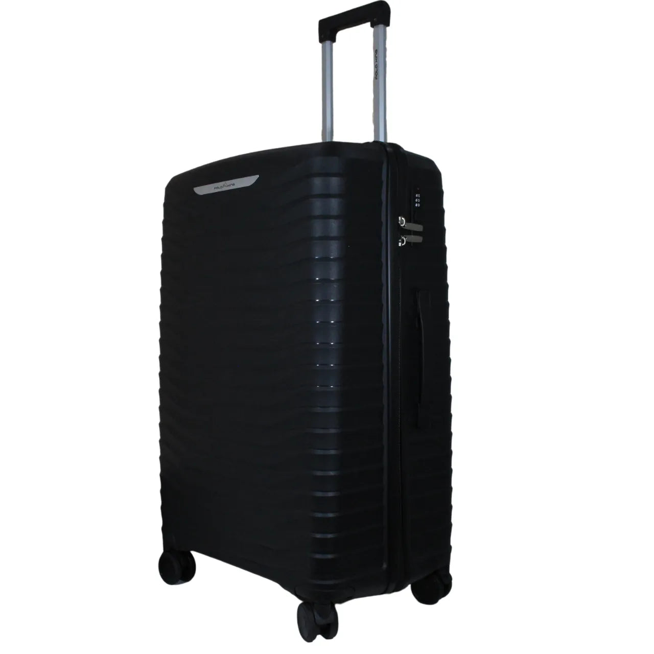 Mala de Viagem Grande 32kg Polo King Polipropileno Preta Rodas 360°