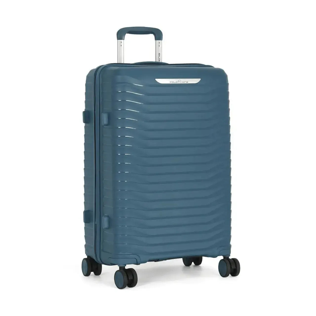 Mala de Viagem Média 23kg Polo King Polipropileno Azul Rodas 360°