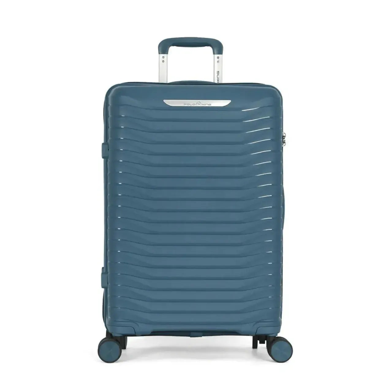 Mala de Viagem Média 23kg Polo King Polipropileno Azul Rodas 360°