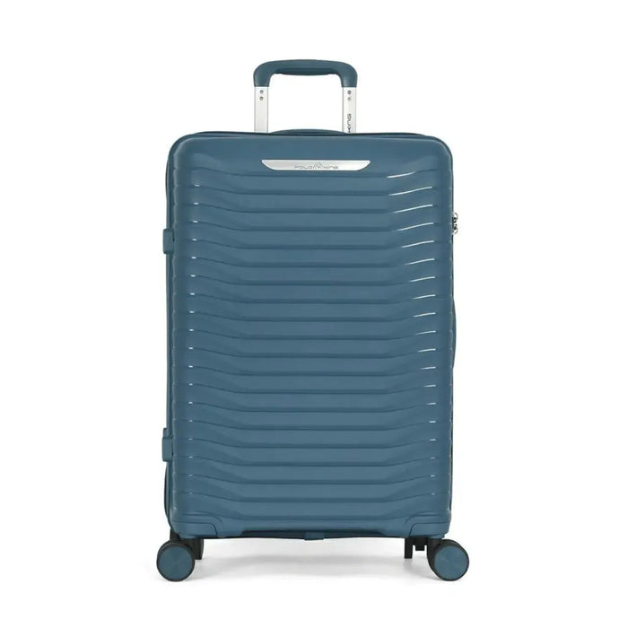 Mala de Viagem Média 23kg Polo King Polipropileno Azul Rodas 360°