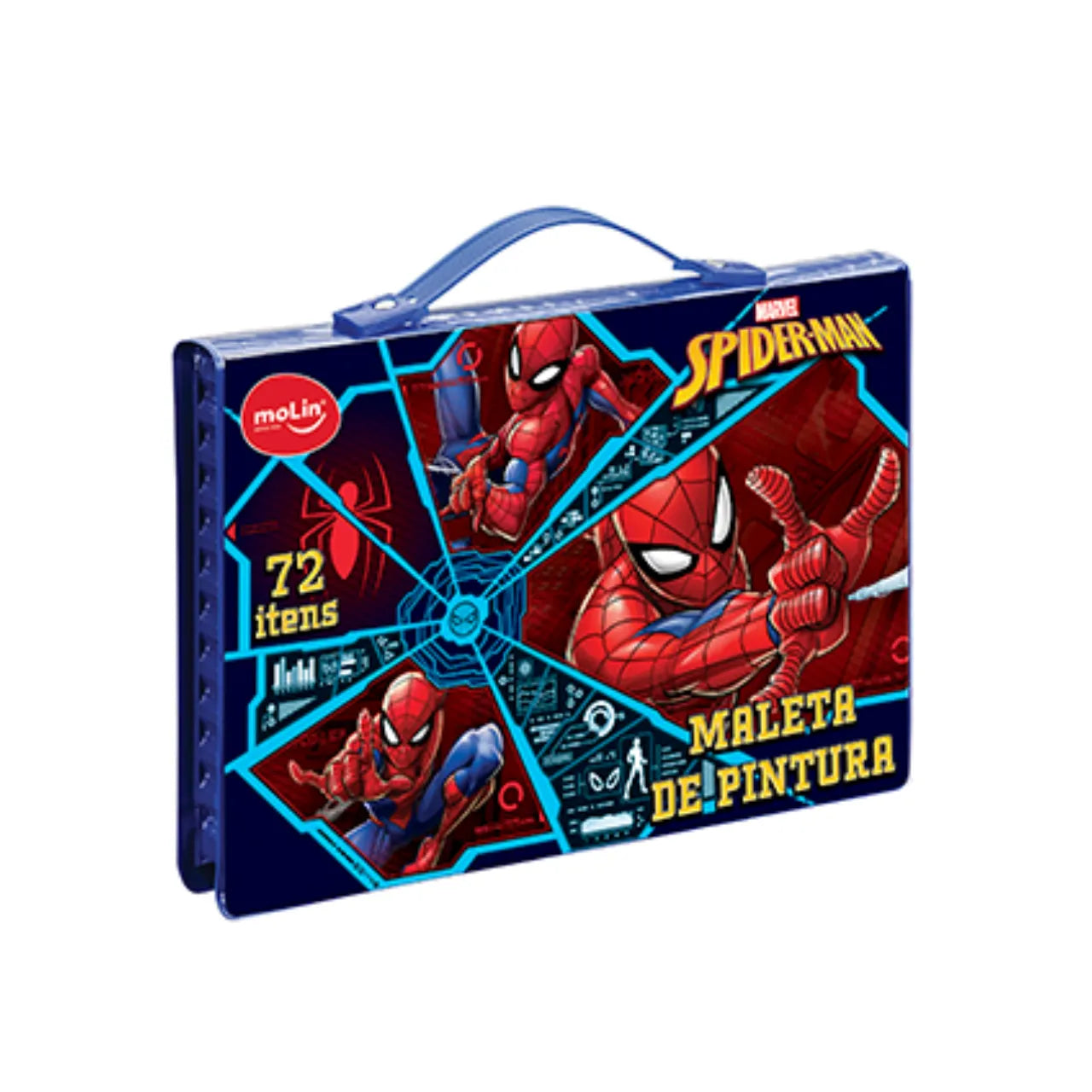 Maleta de Pintura Infantil Spider Man Molin 72 Itens