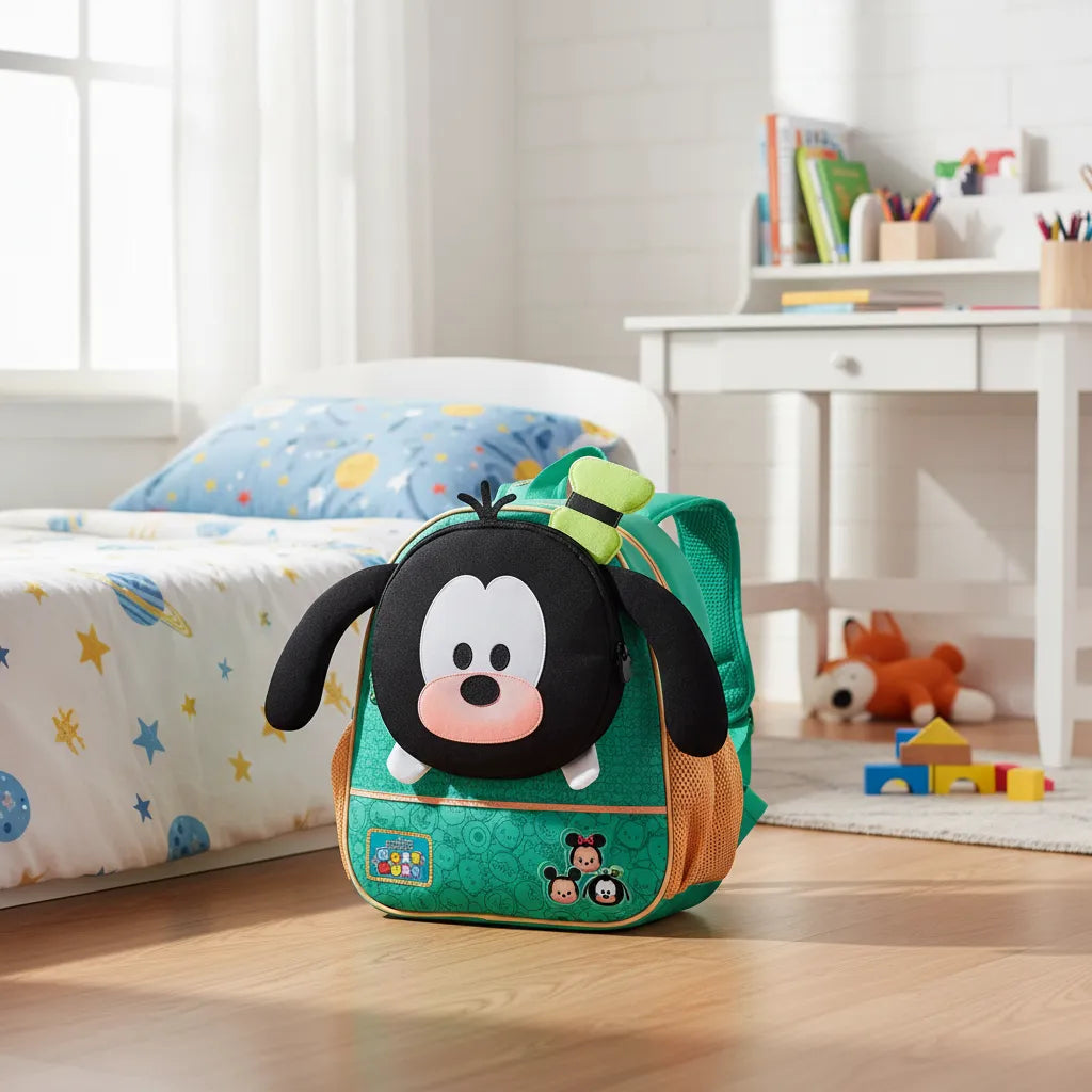 Mochila Baby Infantil Costas Disney Tsum Tsum Cachorro com Bolso Frontal