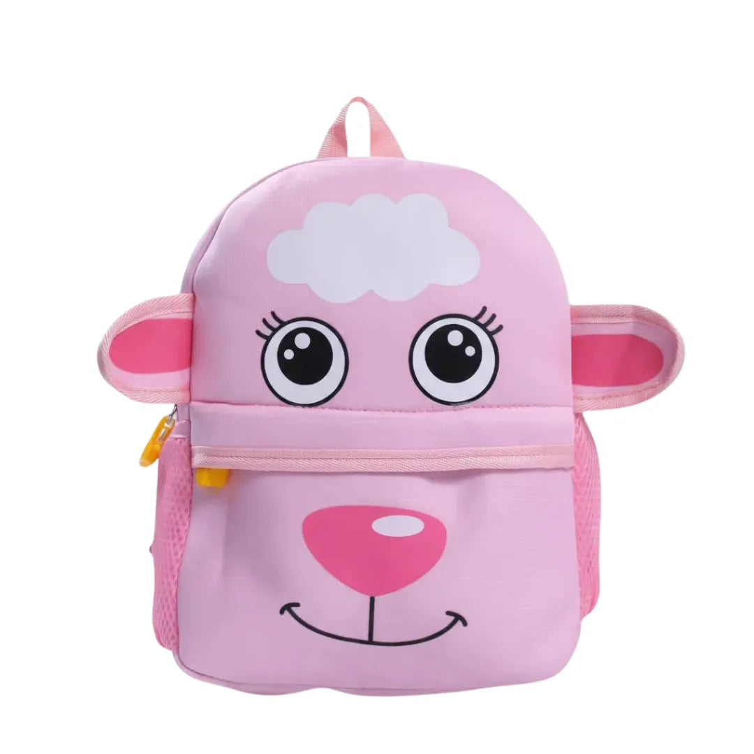 Mochila Baby Infantil Costas Ovelhinha Rosa Escolar com Bolsos Laterais