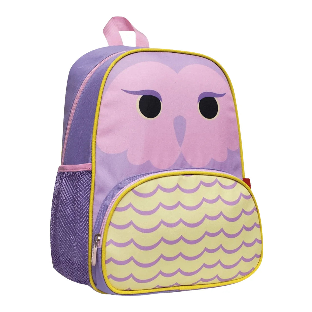 Mochila Baby Infantil Escolar Costas Coruja Lilás com Detalhes Amarelos