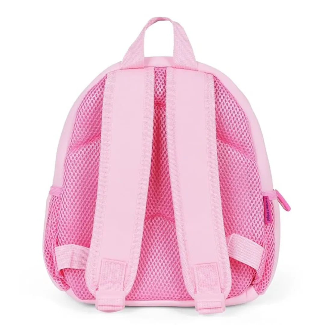 Mochila Baby Infantil Escolar Costas Dinossauro Rosa com Zíper e Bolsos Laterais
