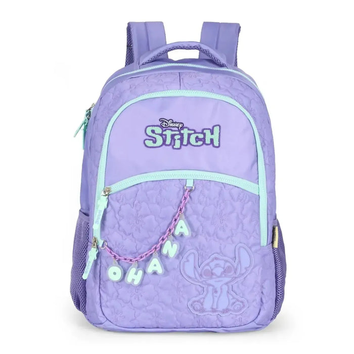 Mochila De Costas Stitch Lilás e Turquesa com Bolso Frotal