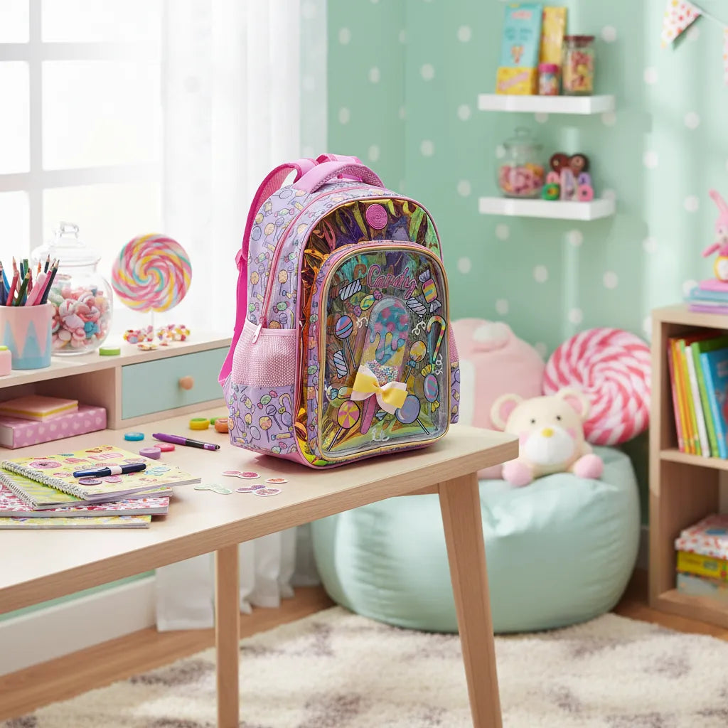 Mochila Infantil Candy Escolar Costas Rosa