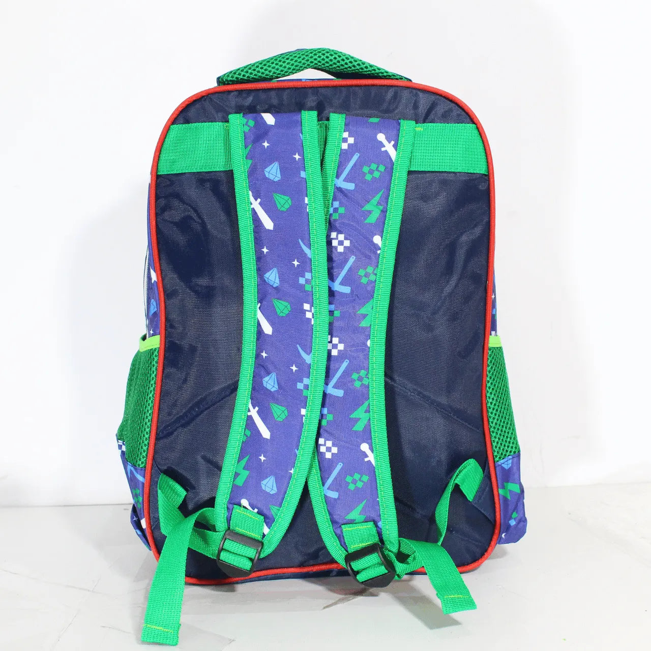 Mochila Infantil Costas Block Game Gamer Escolar com Bolsos Laterais