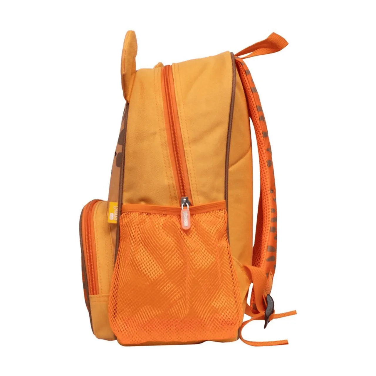 Mochila Infantil Costas Tigre 3D Laranja Escolar com bolsos laterais
