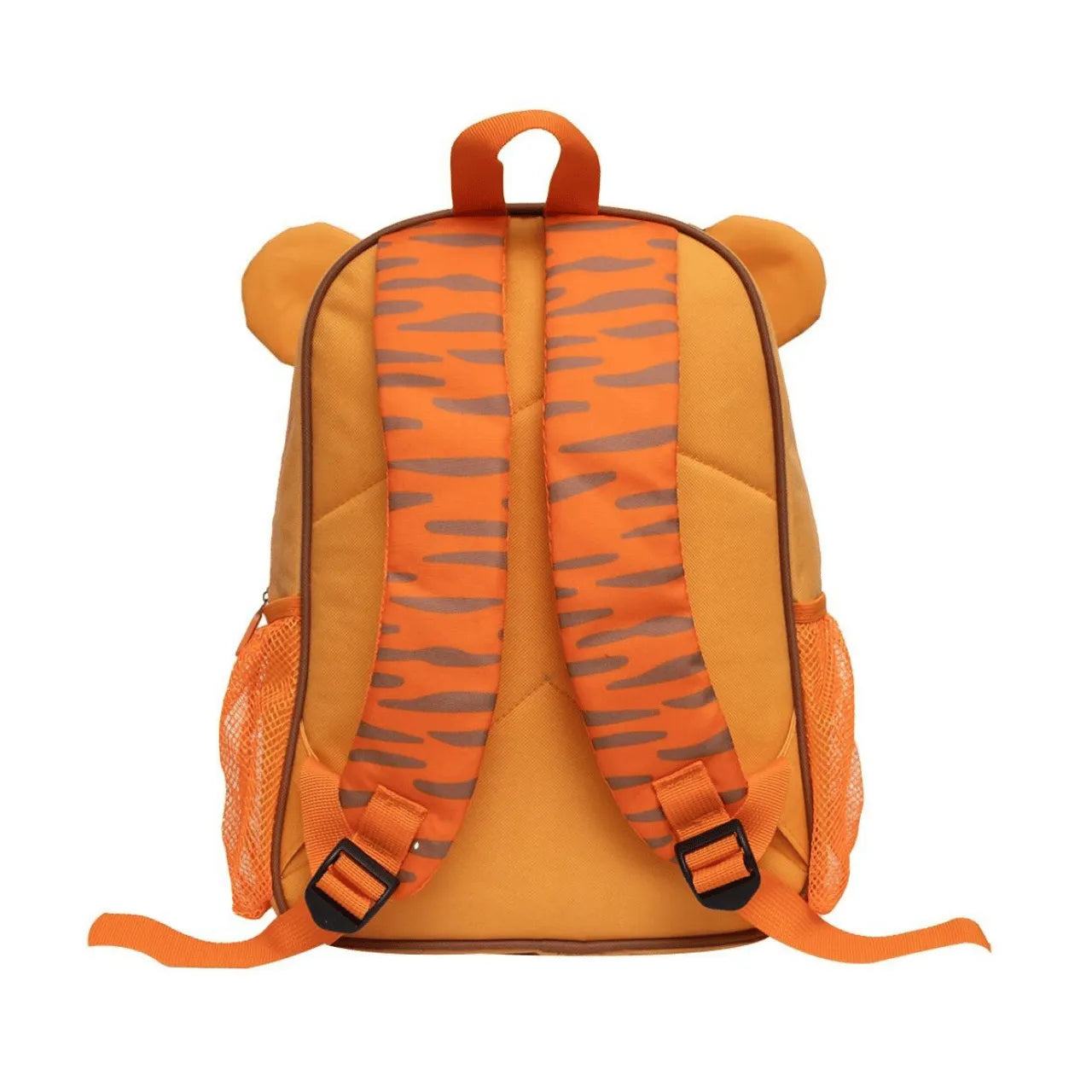 Mochila Infantil Costas Tigre 3D Laranja Escolar com bolsos laterais
