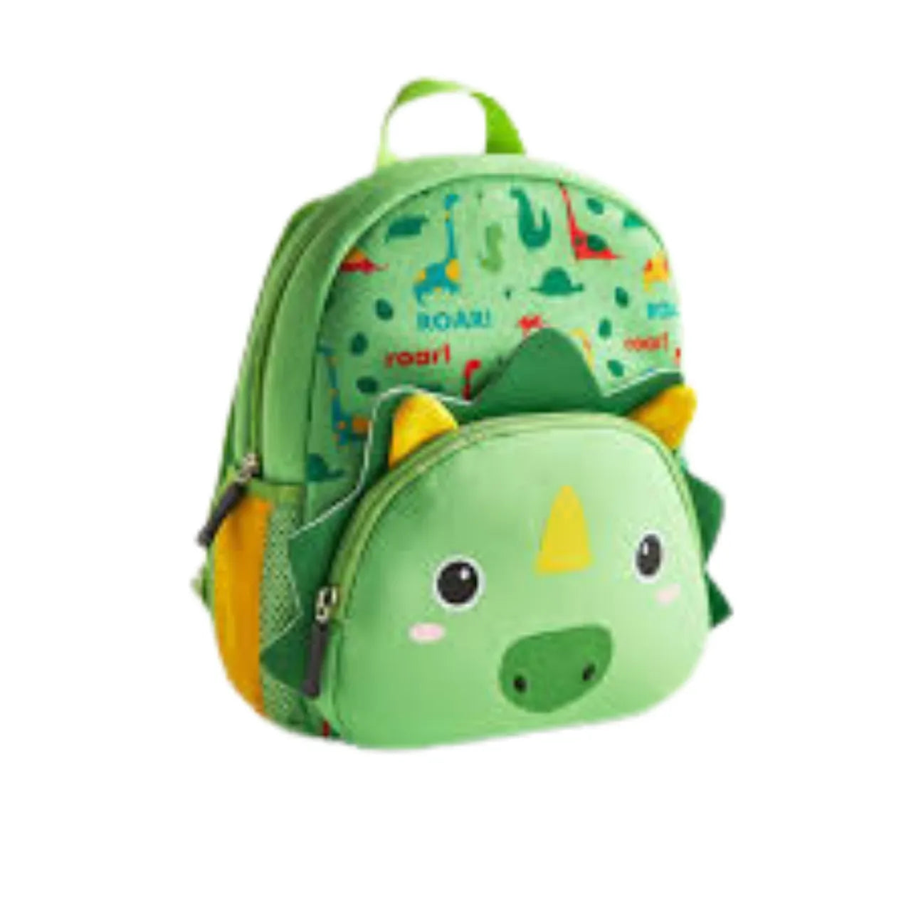 Mochila Infantil Escolar Costas Dinossauro Verde 2 Zíper