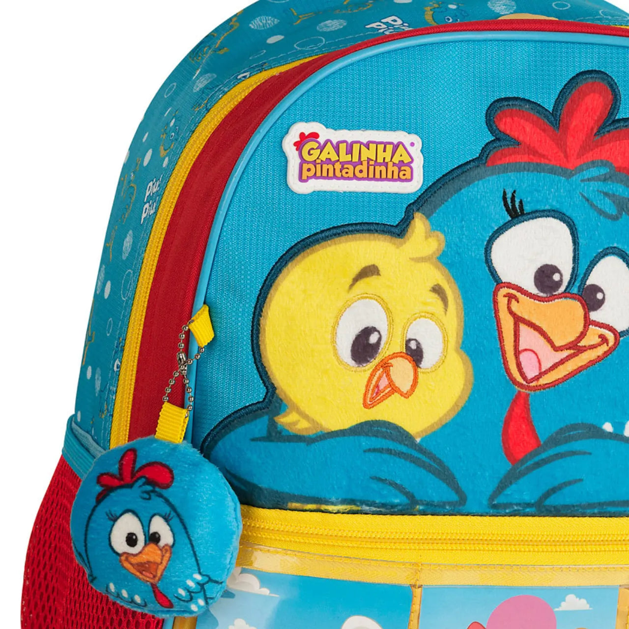 Mochila Infantil Escolar Costas Galinha Pintadinha com Bolso Frontal Organizado