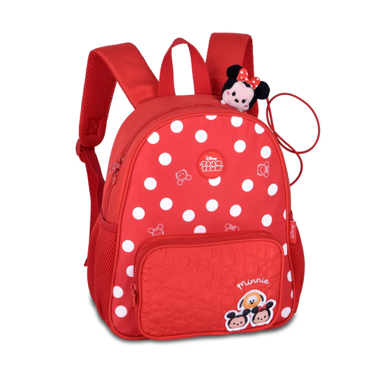 Mochila Infantil Escolar Costas Minnie Vermelha Bolso Frontal