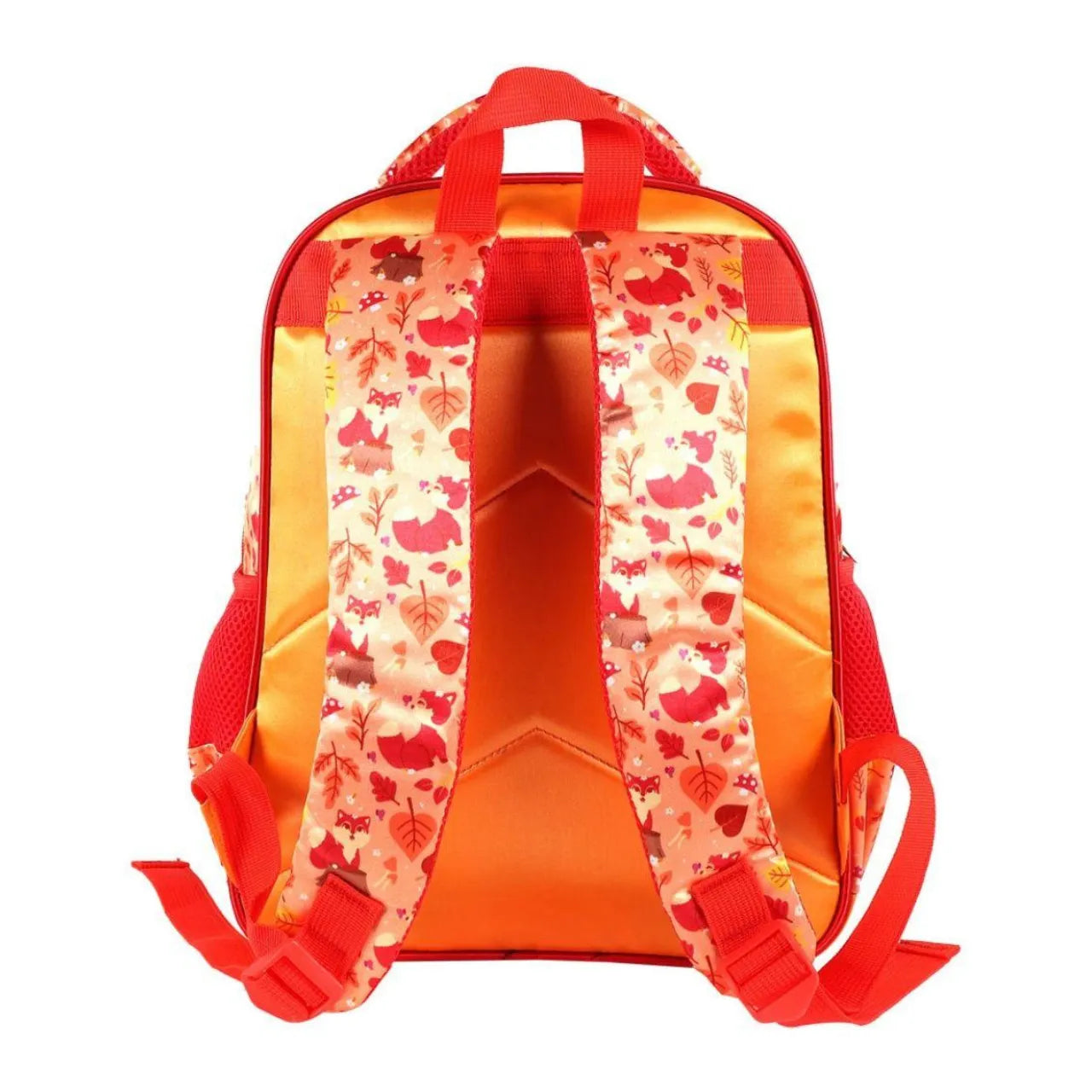Mochila Infantil Escolar Costas Raposa Laranja Bolsos Laterais