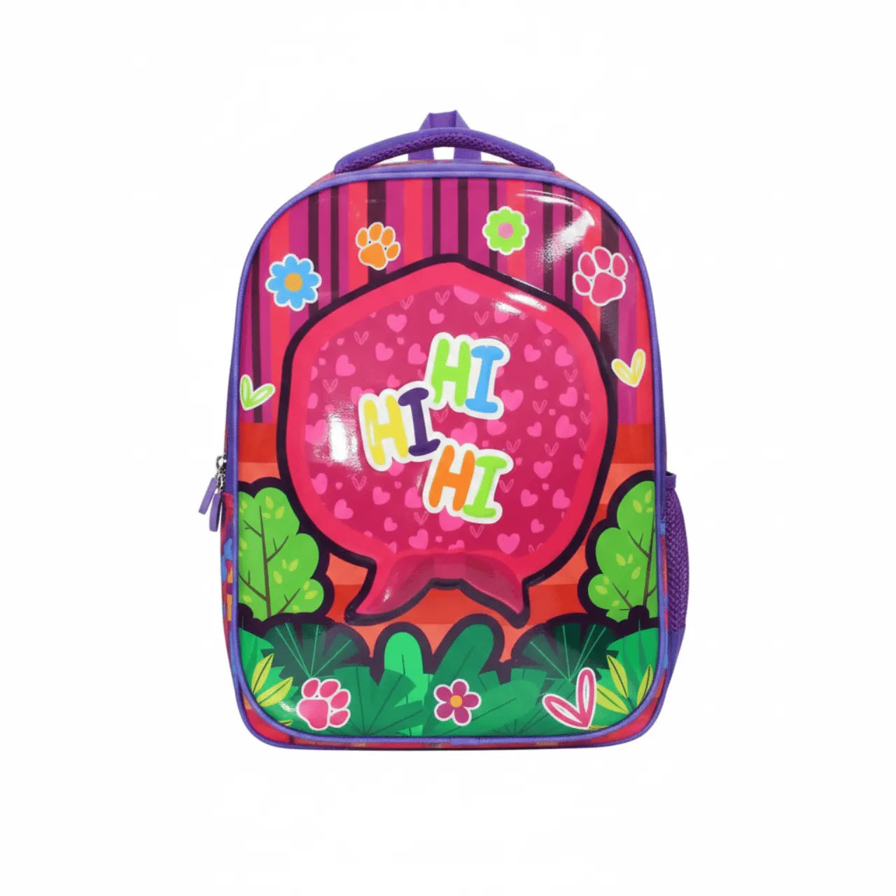 Mochila Infantil Escolar Costas Roxa Hi Hi Hi Colorida