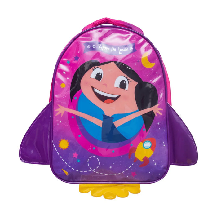 Mochila Infantil Escolar Costas Show da Luna com Design Anatômico e Alças Reguláveis