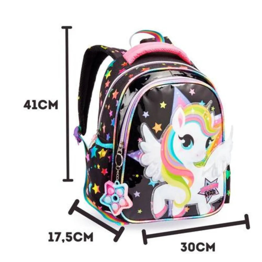 Mochila Infantil Escolar Costas Unicórnio