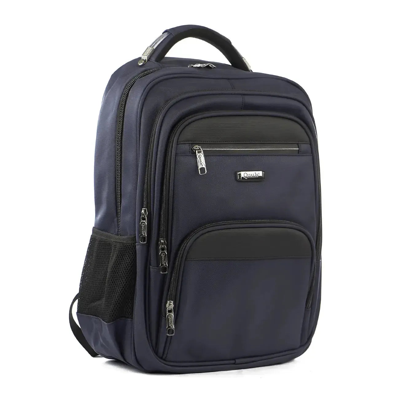 Mochila de Costas Azul 4 Zíperes Reforçada Alças Acolchoadas