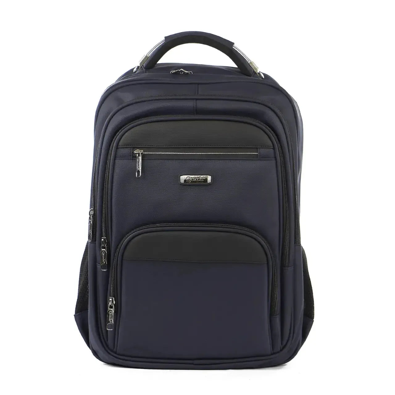 Mochila de Costas Azul 4 Zíperes Reforçada Alças Acolchoadas