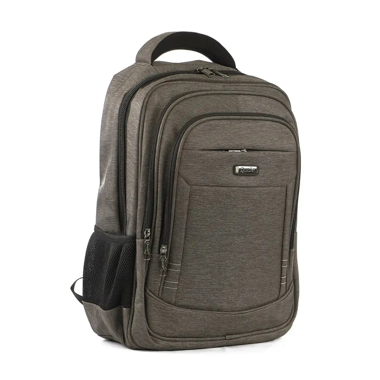 Mochila de Costas Cinza Reforçada porta Notebook com Bolso Antifurto