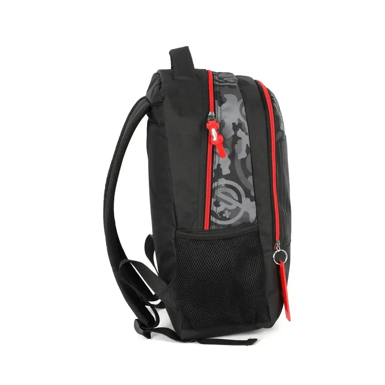 Mochila de Costas Enaldinho Preta e Vermelha Juvenil com Alça Reforçada